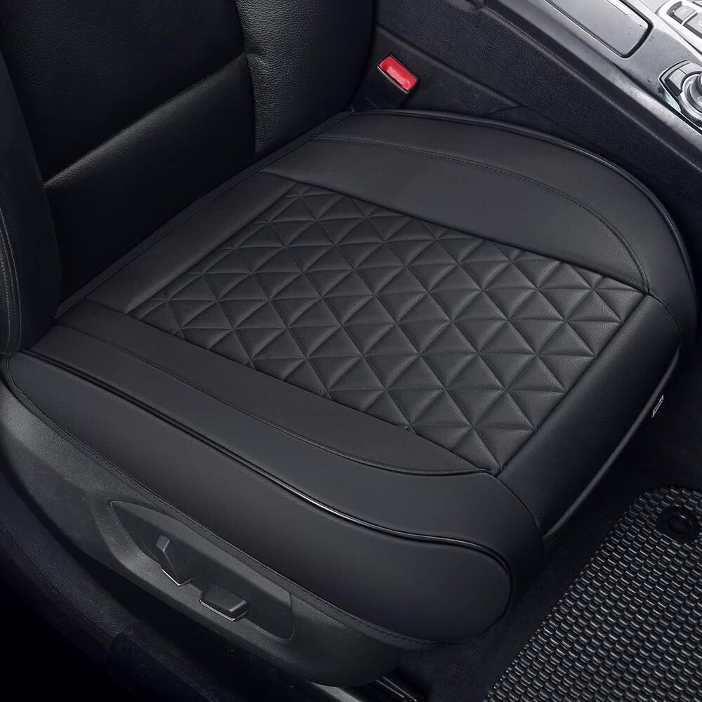 Black Panther Luxury Faux Leather Car Seat Cover Front Bottom Seat Cushion Cover